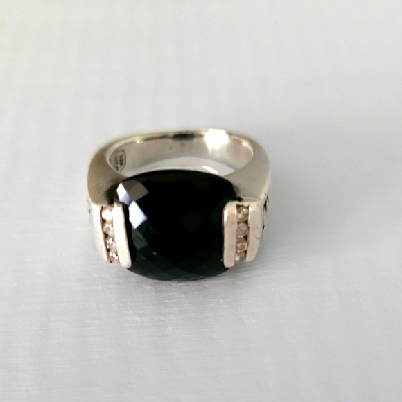 David Yurman Jewelry - David Yurman Onyx Diamond Sterling Silver Ring